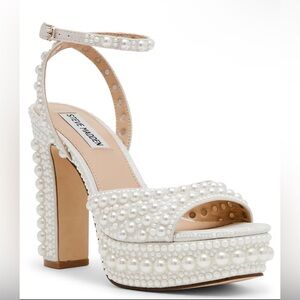 Steve Madden White Pearl Platform Heels